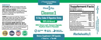 Healthy1Inc Cleanse1 Product Label