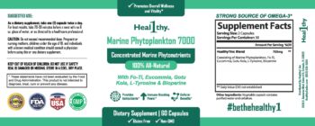 Marine Phytoplankton 7000 Natural Supplement Product Label